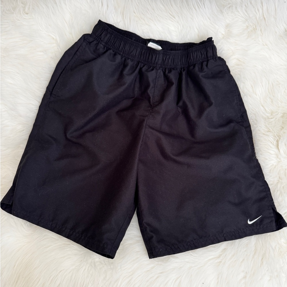 Nike Black Men's Athletic Shorts with White Swoosh Tag